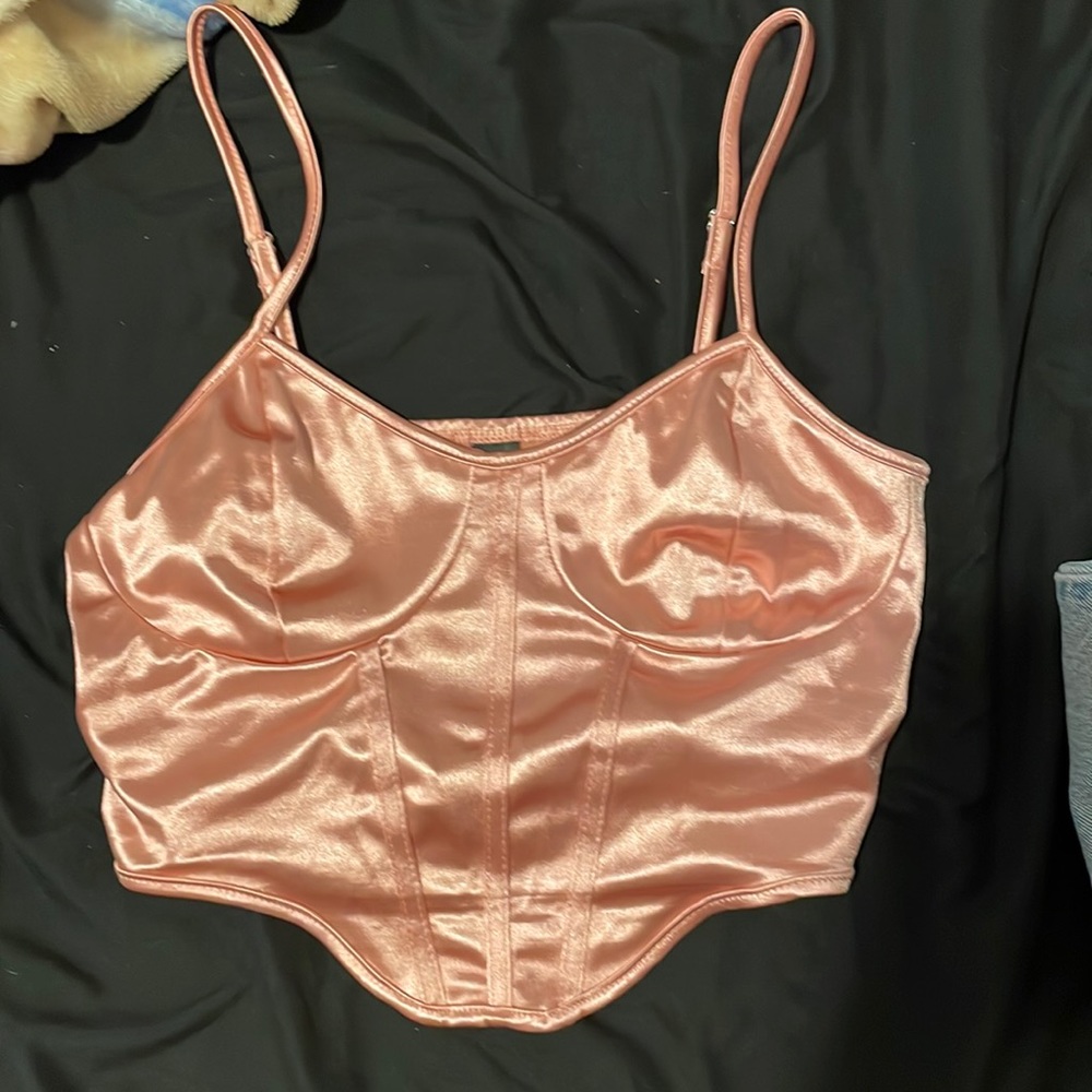 Pink corset tank top